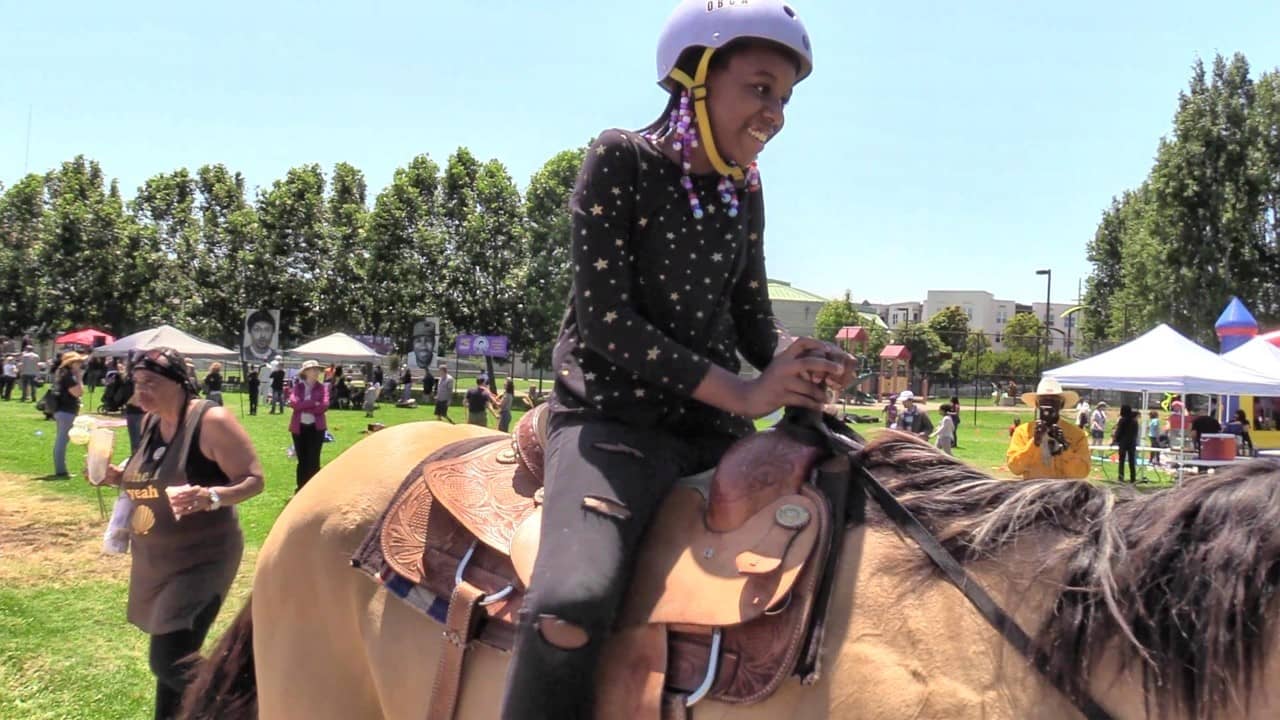 Mario-Woods-Remembrance-Day-smiling-girl-riding-horse-MLK-Park-072218, Fourth Annual Mario Woods Remembrance Day is July 20, 2019, Local News & Views 