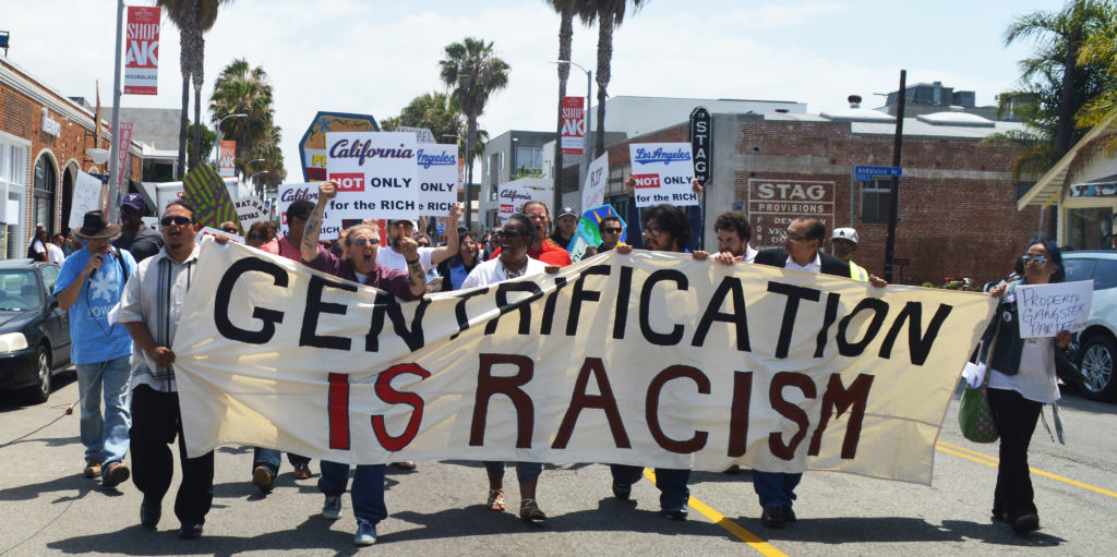Gentrification-is-racism-protesters-march-Abbot-Kinney-Blvd-Los-Angeles, Excelsior community opposes proposed luxury housing development, Local News & Views 
