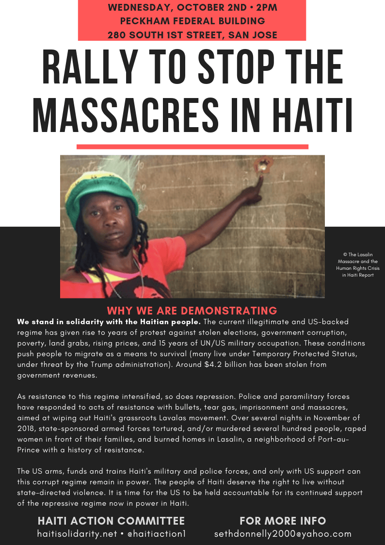 Stop-the-Massacres-in-Haiti-Rally-100219, Stop the Massacres in Haiti Week of Action, World News & Views 