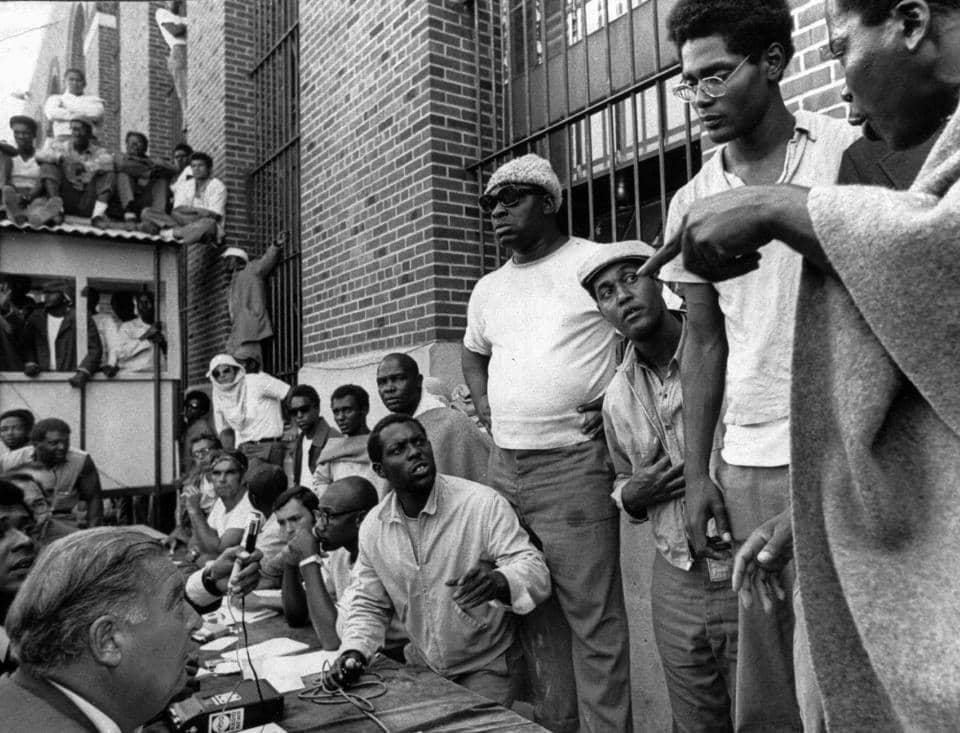 Attica-prisoners-negotiate-with-prisons-Commissioner-Russell-Oswald-0971-by-AP-Wide-World-Photos, A brief history of the New Afrikan prison struggle, News & Views 