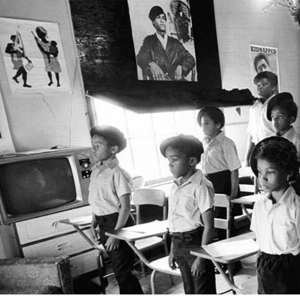 Black-Panther-Party-school-children-Huey-portrait-on-wall-from-Zulu-Sherod, A brief history of the New Afrikan prison struggle, News & Views 
