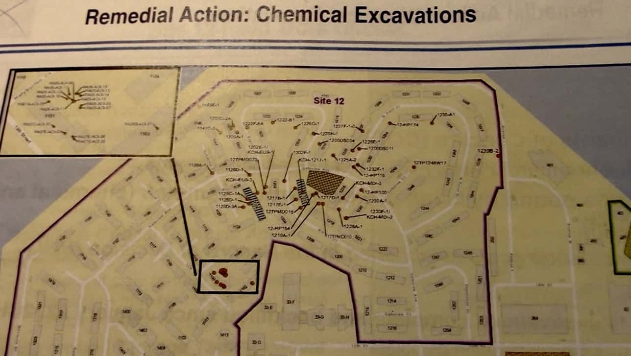 Treasure-Island-Navy-map-of-Site-12-northern-neighborhoods-chemical-excavations, Navy removes an estimated 163+ new radiation deposits from two toxic dumps and dangerously radioactive soil from under occupied Treasure Island home, Local News & Views 