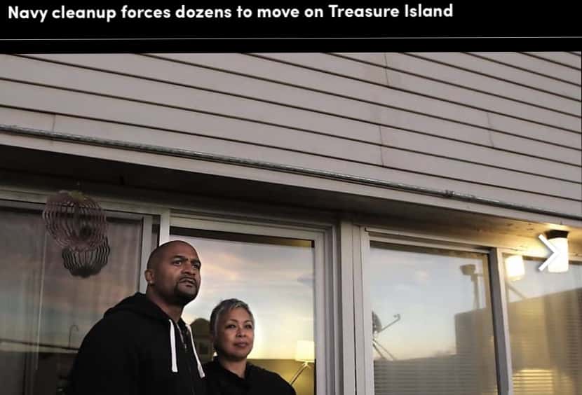 Treasure-Island-Paris-Cyndi-Hayes-at-then-home-1205-Bayside-Dr-by-Michael-Macor-SF-Chron, Navy removes an estimated 163+ new radiation deposits from two toxic dumps and dangerously radioactive soil from under occupied Treasure Island home, Local News & Views 