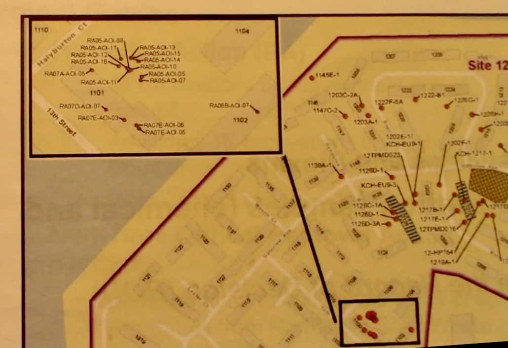 Treasure-Island-Site-12-larger-map-w-minuscule-letters-numbers-Halyburton-Ct-map-inset-blowup-upper-left, Navy removes an estimated 163+ new radiation deposits from two toxic dumps and dangerously radioactive soil from under occupied Treasure Island home, Local News & Views 