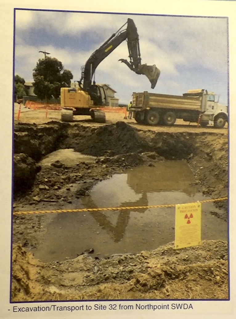 Treasure-Island-earthmover-scoops-out-deep-‘potholes’-by-Navy, Navy removes an estimated 163+ new radiation deposits from two toxic dumps and dangerously radioactive soil from under occupied Treasure Island home, Local News & Views 