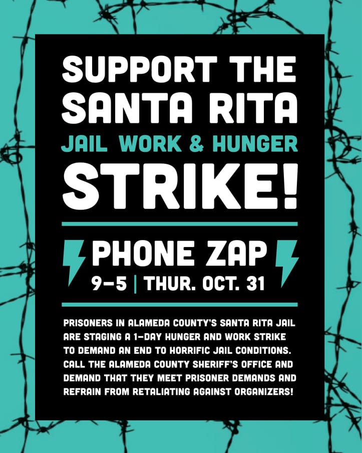 IWOC-phone-zap-for-Santa-Rita-103119-card, Activism in the age of prisoner resistance: College students and activists are changing the prison reform paradigm, Abolition Now! 