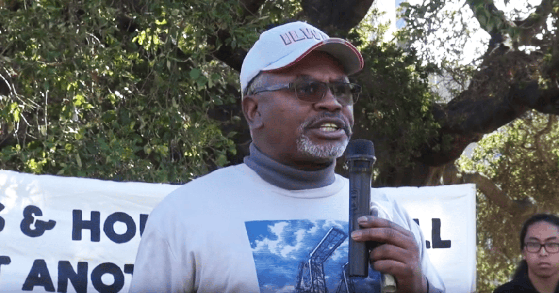 Labor-leader-Clarence-Thomas-speaks-against-Port-privatization-in-Oakland-rally-1119-by-WorkWeek-Radio, Re-instate KPFA WorkWeek Radio now!, Local News & Views 