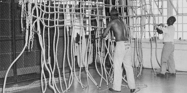 Alcatraz-New-Industries-net-shop-Black-prisoners-make-huge-rope-net, Filmmaker Kevin Epps releases new book, ‘Black Alcatraz’, Culture Currents 