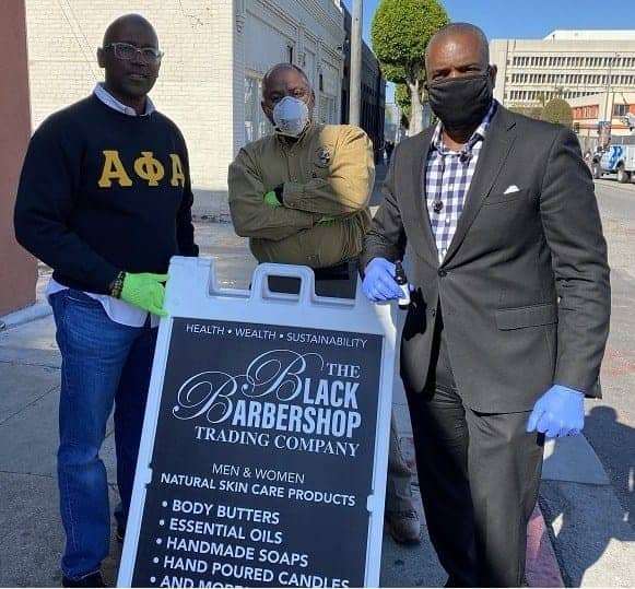 Black-Barbershop-Health-Outreach-Program-distributes-masks-hand-sanitizers-to-seniors-poor-in-LA-0320, Statement on COVID-19, militarism and community safety, Local News & Views 