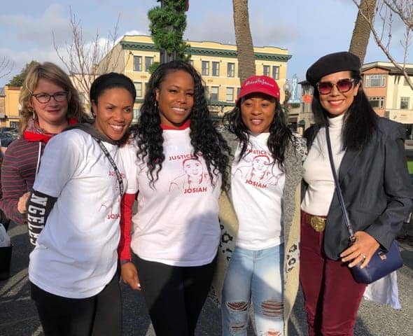 Charmaine-Lawson-2nd-from-right-w-Justice-for-Josiah-committee-at-Coat-Drive-Arcata-Plaza-1219-by-Karpani-Burns, Justice for Josiah: Humboldt community demands action on third anniversary of Black student’s murder, Local News & Views 