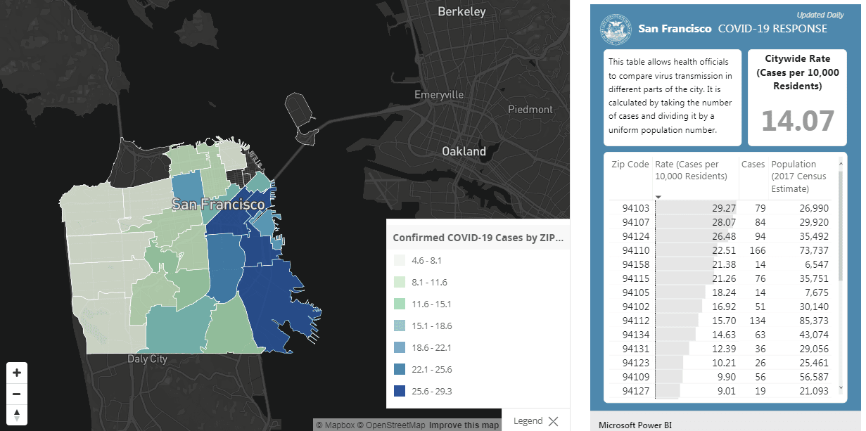 San-Francisco-COVID-19-Rate-of-Cases-by-Zip-Code-042020, San Francisco releases map of coronavirus impact by zip code, Local News & Views 