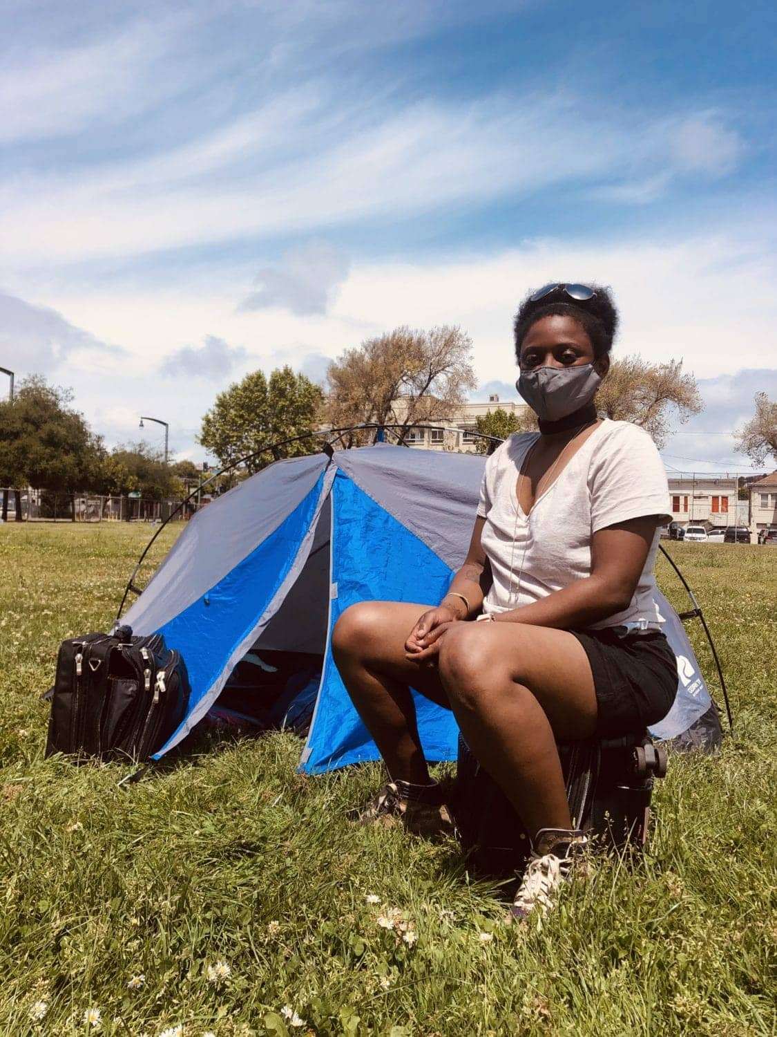 Beds-4-Bayview-MLK-Park-resident-Tamara, Community seizes MLK Park as immediate COVID relief for unhoused neighbors, Local News & Views 