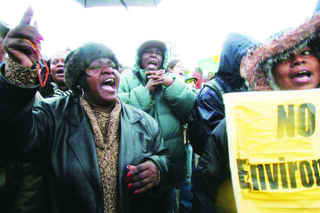 Marie-Harrison-leads-protest-ag-PGE-plant-2004-by-Mike-Kepka-SF-Chron, From mother to martyr: Remembering Marie Harrison on the anniversary of her ‘very last breath’, Culture Currents 