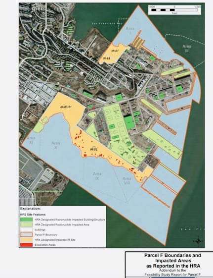 Hunters-Point-Shipyard-Parcel-F-Boundaries-and-Impacted-Areas, The Hunters Point Community Biomonitoring Program is establishing cause and effect relationships between environmental toxins and expressions of disease, Local News & Views 