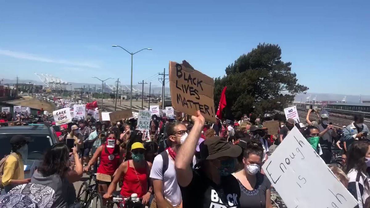 Juneteenth-ILWU-West-Coast-Port-Shutdown-thousands-march-ride-in-mile-long-caravan-to-end-systemic-racism-police-terror-port-privatization-061920-by-Beth-LaBerge-KQED, The heritage of our fathers, Local News & Views 