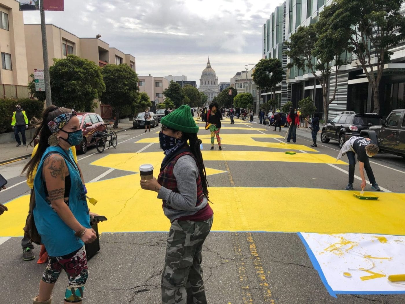 Melonie-Melorra-Green-Project-Level-lead-‘Black-Lives-Matter’-700-block-Fulton-street-painting-061220-2-by-Meaghan-Mitchell-Hoodline-1400x1050, 100+ volunteers paint ‘Black Lives Matter’ in center of San Francisco street, Local News & Views 