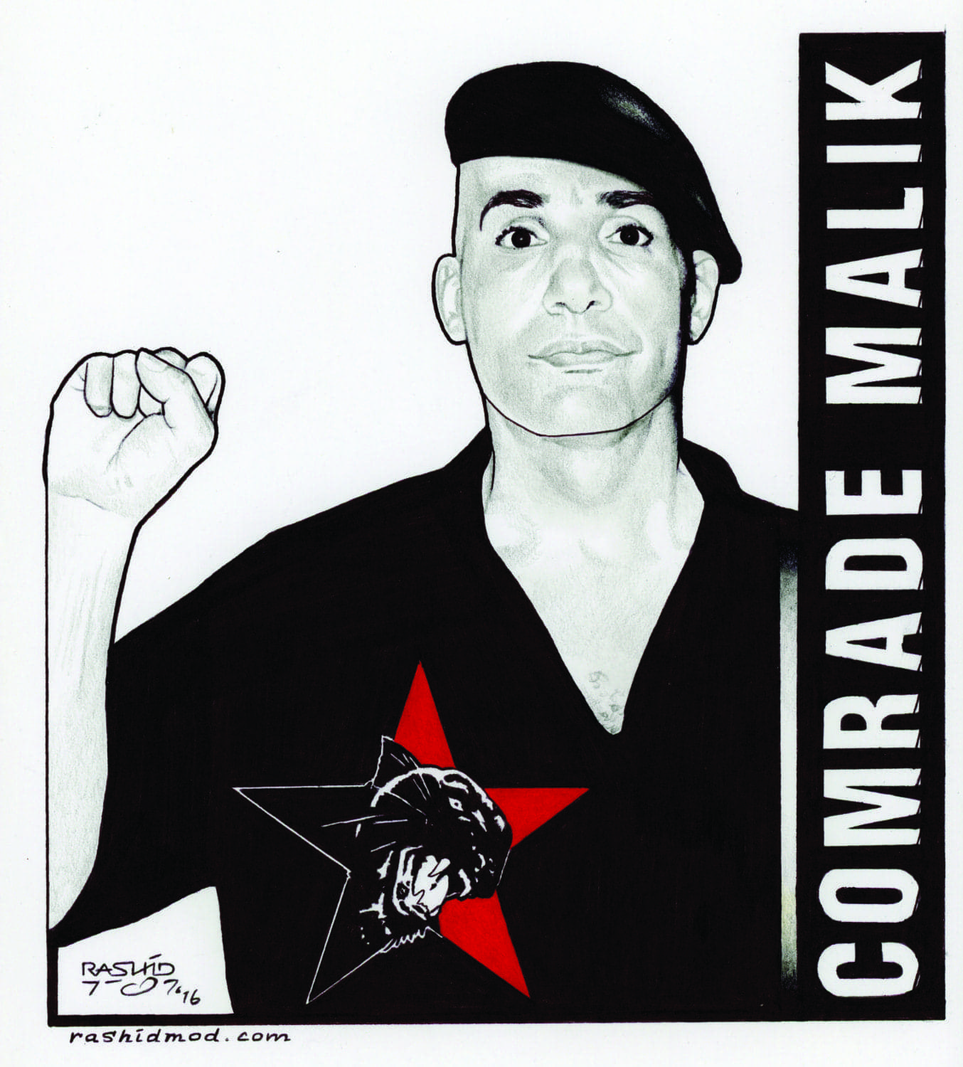 Comrade-Malik-art-by-Rashid-1116, Federal court in Louisiana ignores COVID terror inside FCI Oakdale, Behind Enemy Lines 