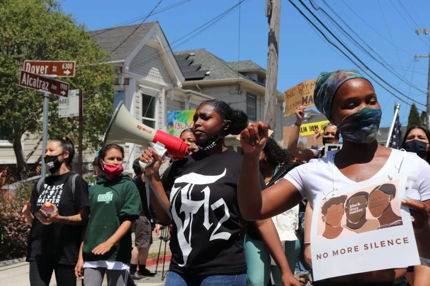 Shayla-Avery-w-bullhorn-leads-march-to-defund-Berkeley-PD-0720-1400x933, Bay Area teenagers are taking the reins in the midst of recent rebellions, Local News & Views 