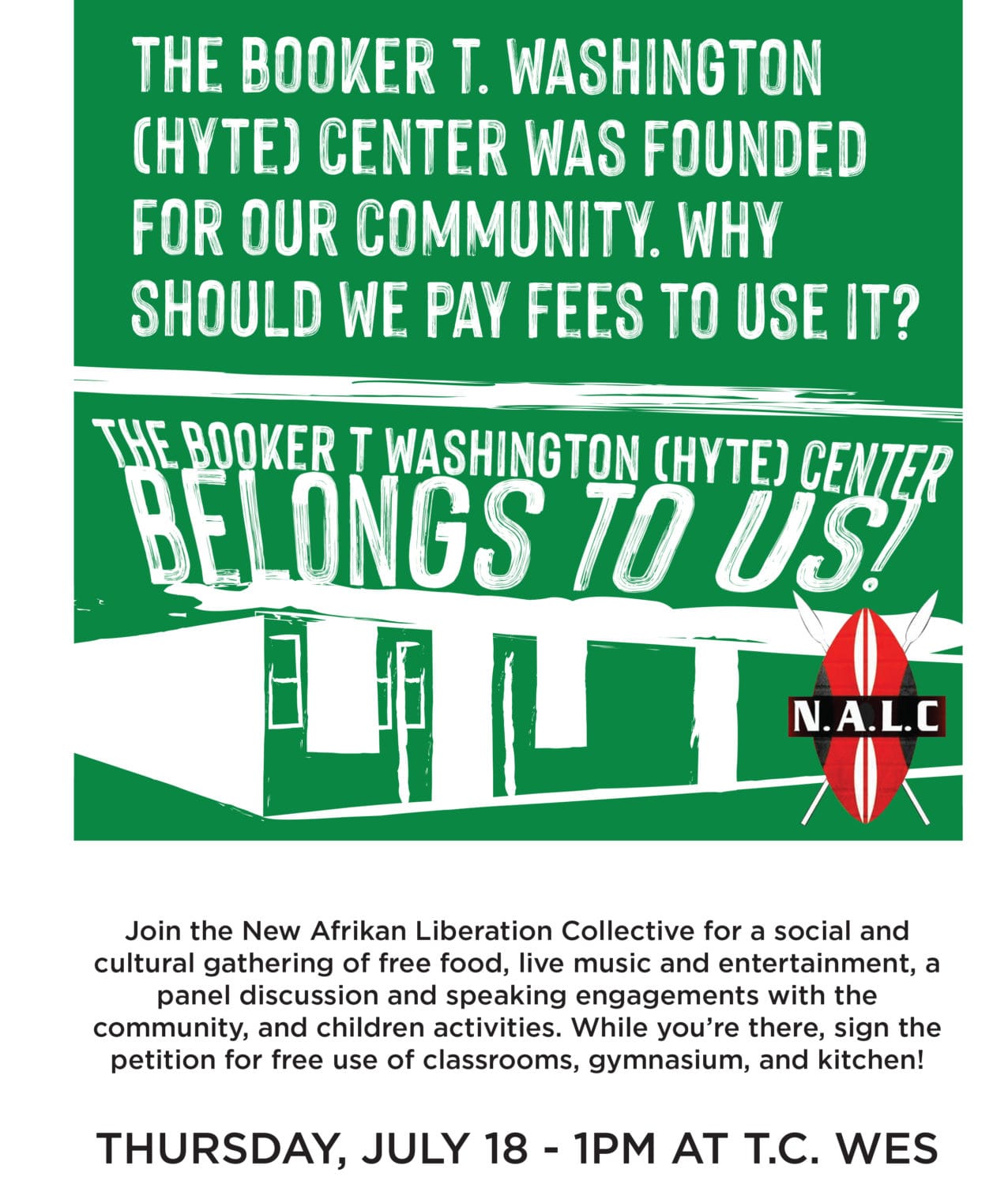 The-Booker-T.-Washington-Center-belongs-to-us-NALC-poster-for-Peoples-Assembly-Terre-Haute-071820, Second annual People’s Assembly: Revolution vs. reactionary reformism, Behind Enemy Lines 