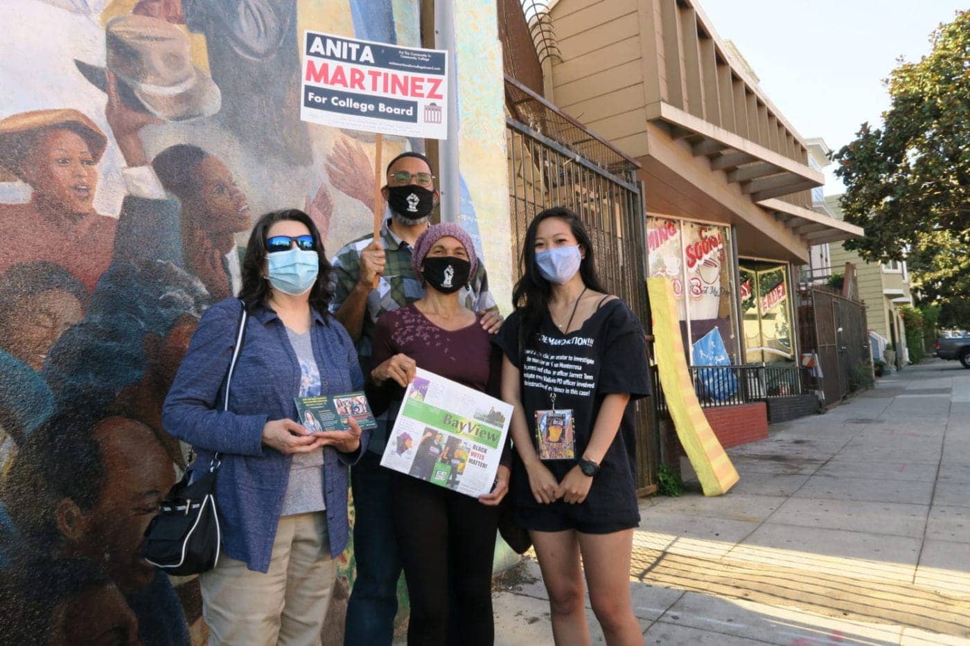 Anita-Martinez-Nube-Malik-Eira-Kien-at-Palou-mural-102620-by-David-Horowitz-1400x933, Our culture of resistance: Dismantle institutional racism at City College now, Local News & Views 