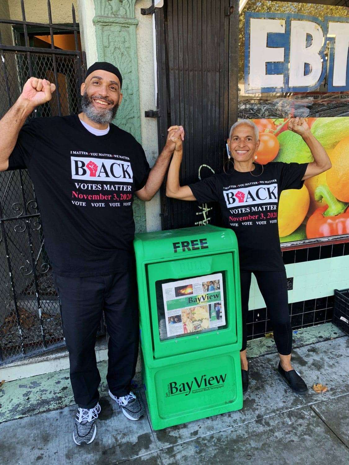 Malik-Nube-Black-Votes-Matter-Nov-3-2020-w-SFBV-rack-at-front-door-0920, Black Votes Matter!, News & Views 