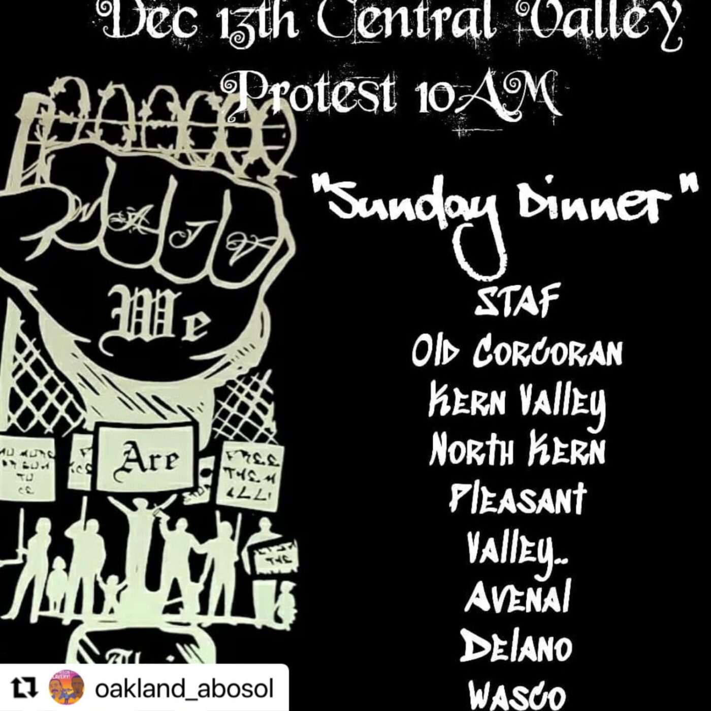 Dec-13th-Central-Valley-Protest-flier-by-ABOSOL-1400x1400, ‘They want us to get COVID; they don’t care who dies’: Prisoners’ families stage Central Valley-wide protest Sunday, Dec. 13, Abolition Now! 