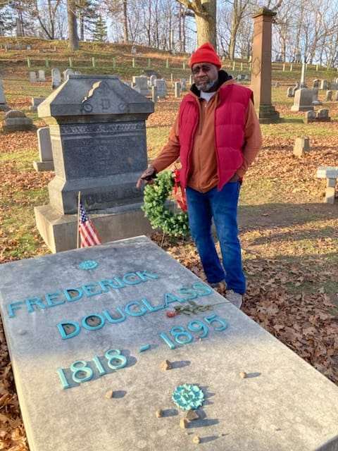 Jalil-Muntaqim-visits-Frederick-Douglass-grave-in-Rochester-NY-1120, Prison Lives Matter is a united front, Abolition Now! 