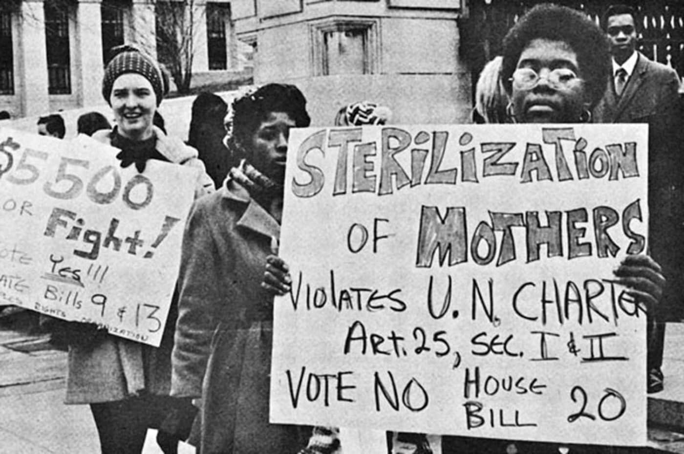 Sterilization-of-mothers-violates-UN-Charter-1971-eugenics-protestors-1400x929, The belly of the beast is orange, Abolition Now! 