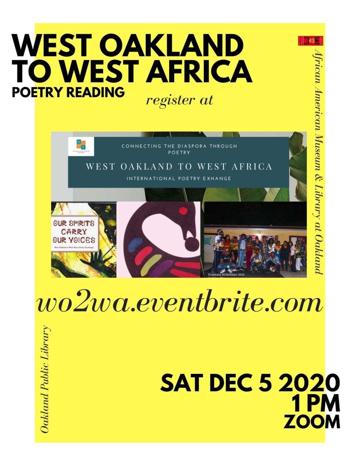 West-Oakland-to-West-Africa-Poetry-Reading-120520-flier, Wanda’s Picks for December 2020, Culture Currents 