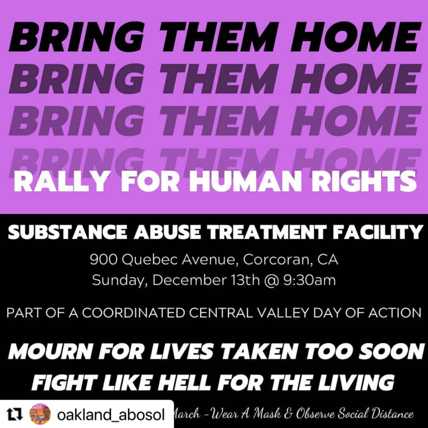 Bring-Them-Home-Rally-for-Human-Rights-flier-by-ABOSOL-1400x1400, ‘They want us to get COVID; they don’t care who dies’: Prisoners’ families stage Central Valley-wide protest Sunday, Dec. 13, Abolition Now! 