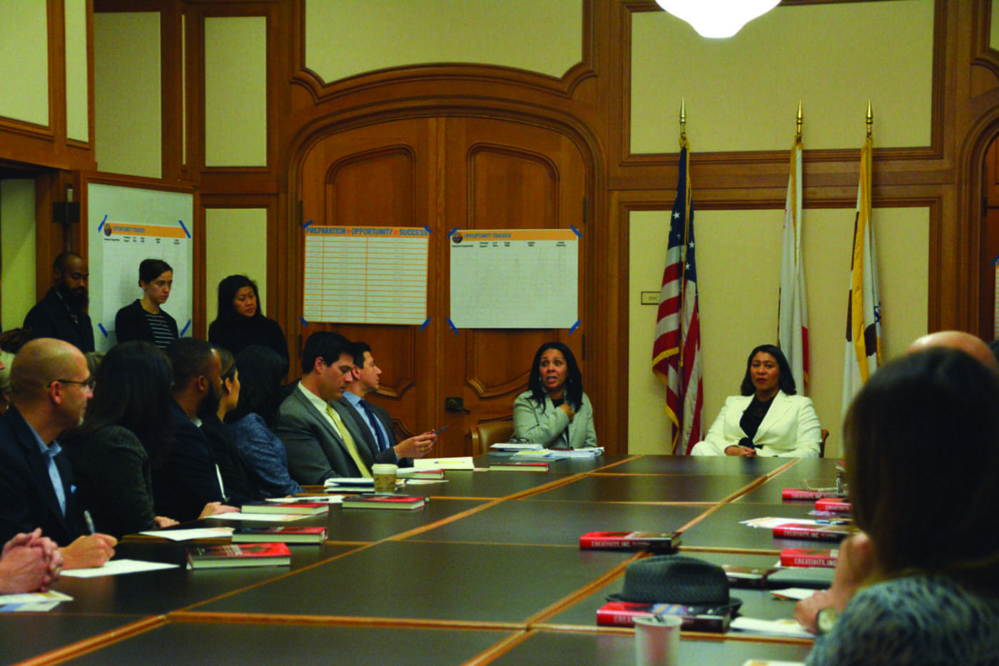 HRC-ED-Sheryl-Davis-speaks-at-community-business-leaderss-meeting-to-intro-youth-intern-Opportunities-for-All-in-Mayors-Office-seated-at-head-of-table-w-Mayor-Breed-1400x933, Sheryl Davis of the Human Rights Commission: Showing love to San Francisco through service, Local News & Views 