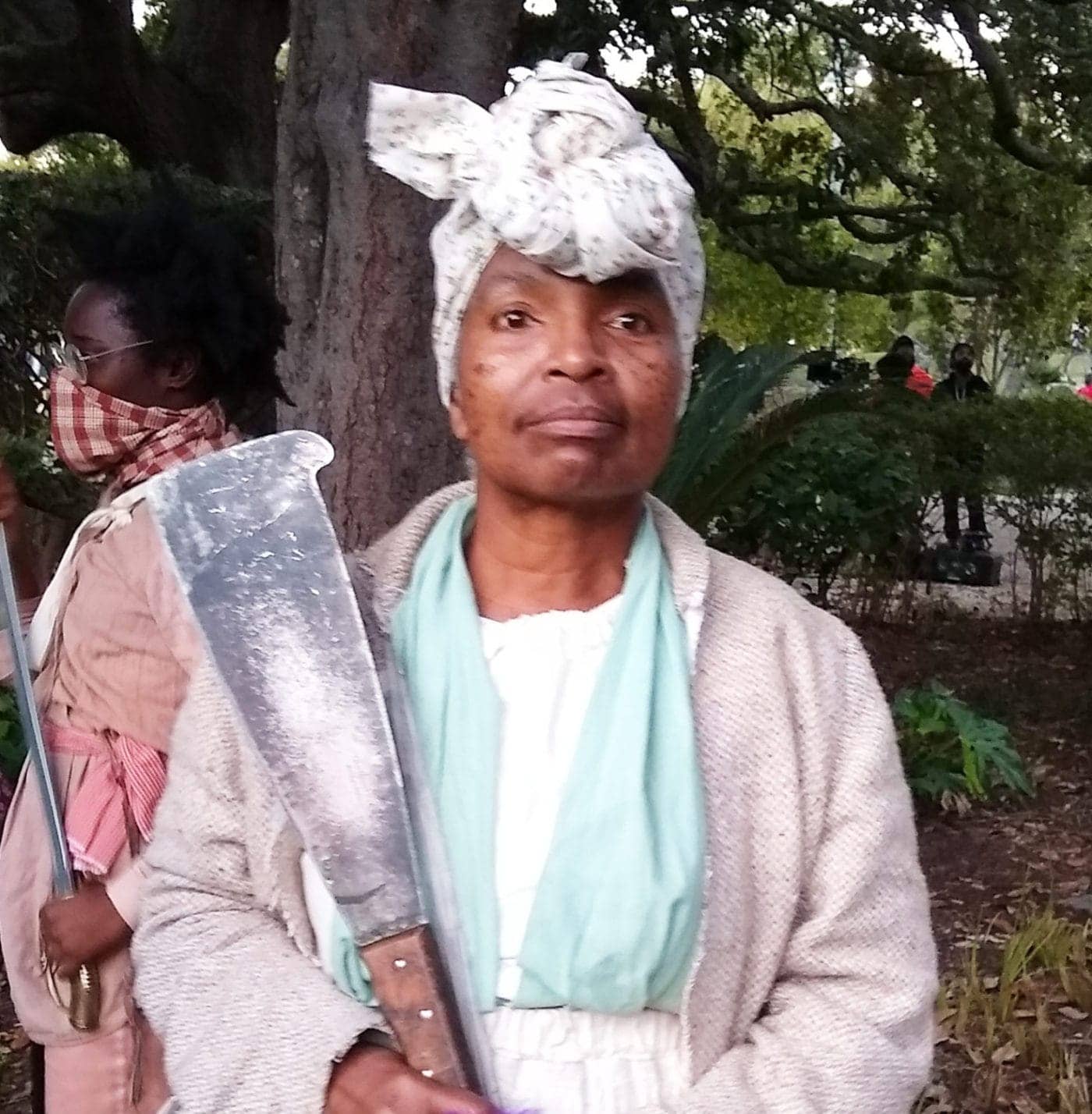 Slave-Rebellion-Reenactment-Army-member-Wanda-in-Congo-Square-after-victory-celebration-110919-by-Wanda-cropped-1400x1428, An epiphany – the largest slave insurrection in US history, Culture Currents 