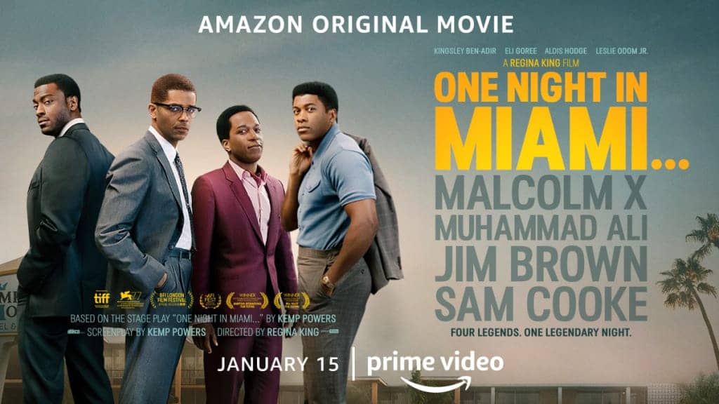 One-Night-in-Miami-film-on-Malcolm-X-Muhammad-Ali-Jim-Brown-Sam-Cooke-poster, Wanda’s Picks March 2021, Culture Currents 