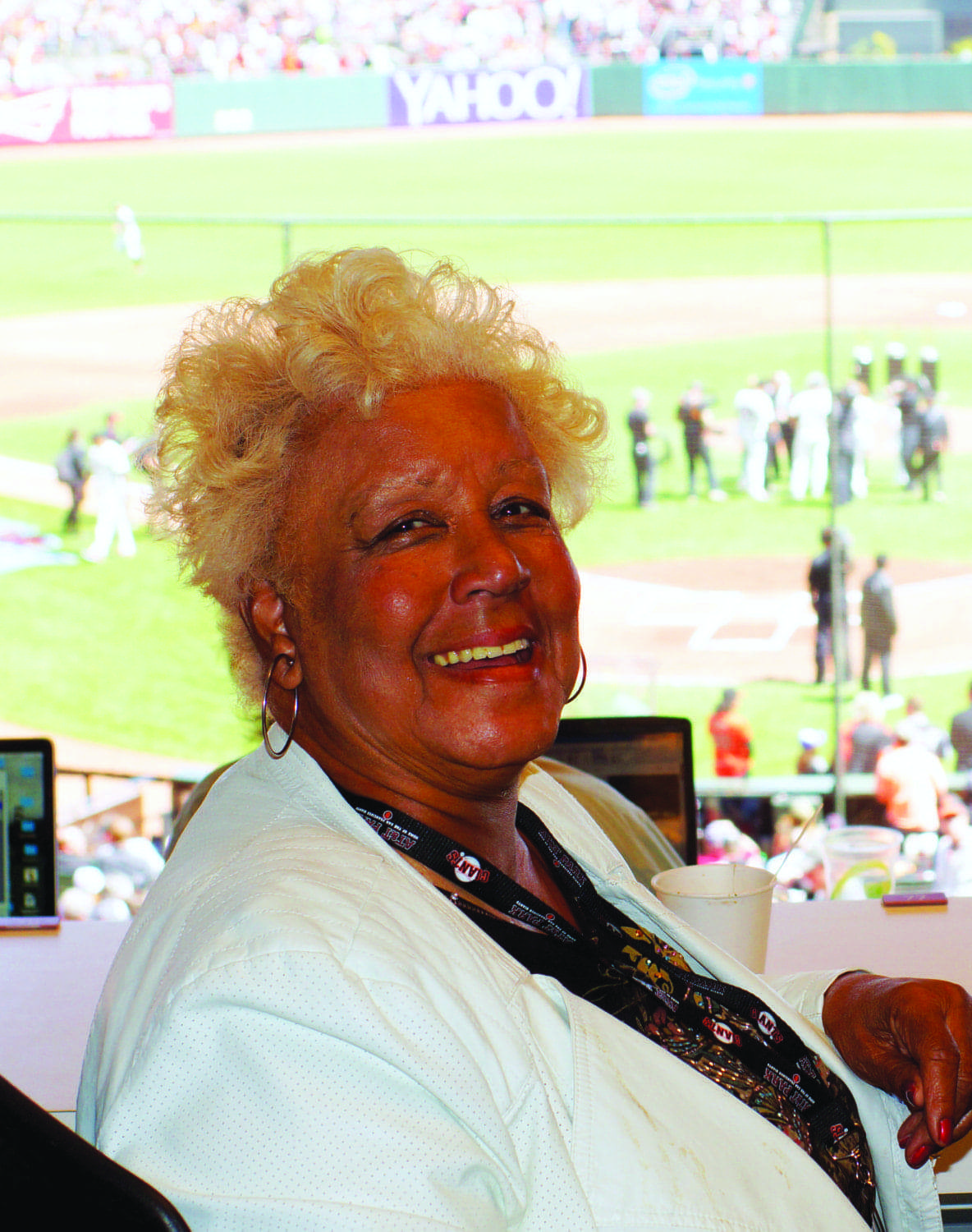 SF-Giants-home-opener-Rochelle-Metcalfe-in-press-box-041315-by-Harrison-Chastang-ppr-cropped, Chronicler of Black life Rochelle Metcalfe: ‘I Heard That!’, Culture Currents 