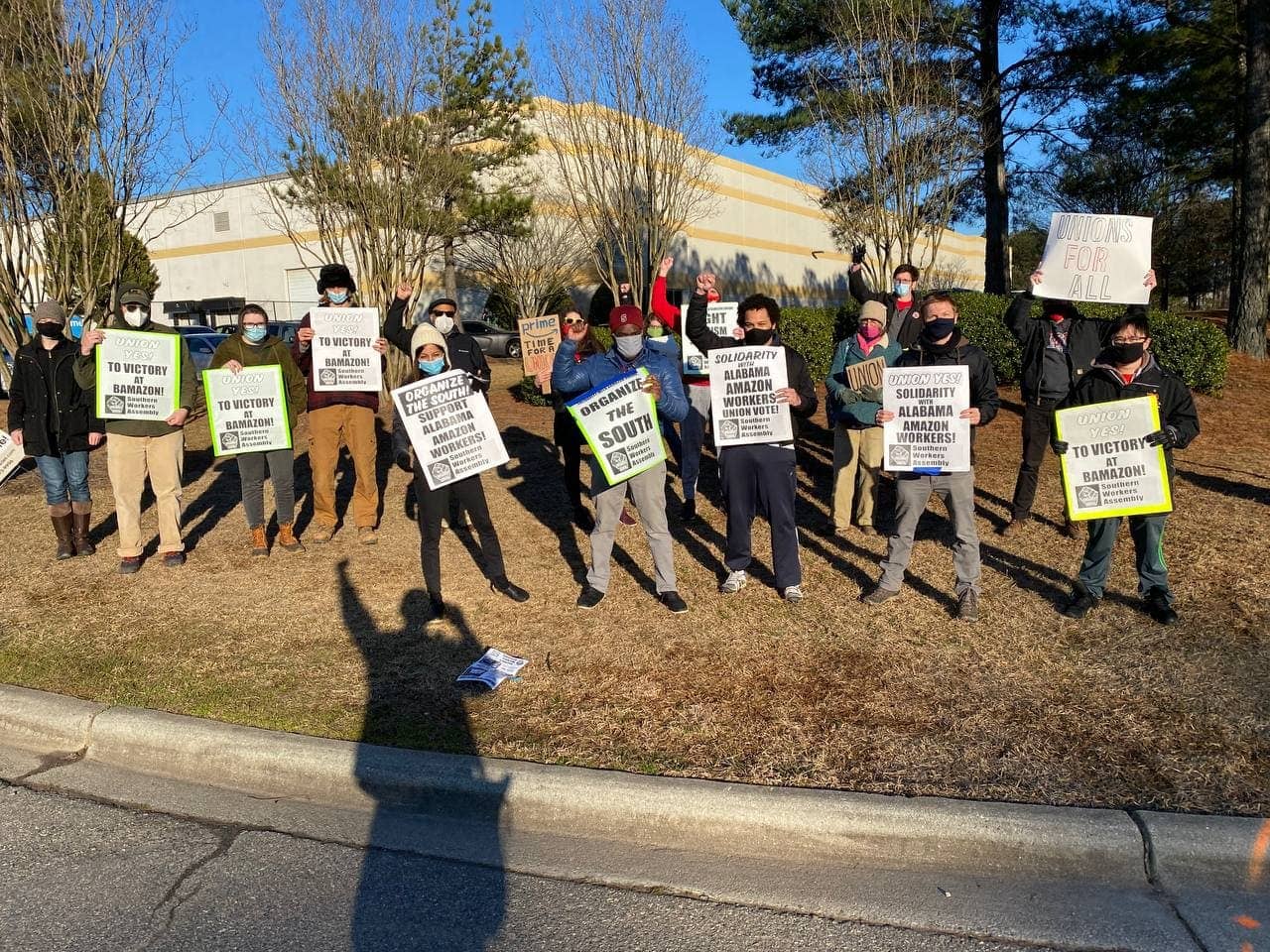 Durham-North-Carolina-Amazon-workers-support-protest-022021-1, Black Workers Matter! Nationwide protests supporting Amazon workers in Alabama from the Bay to Harlem, News & Views Photo Gallery 