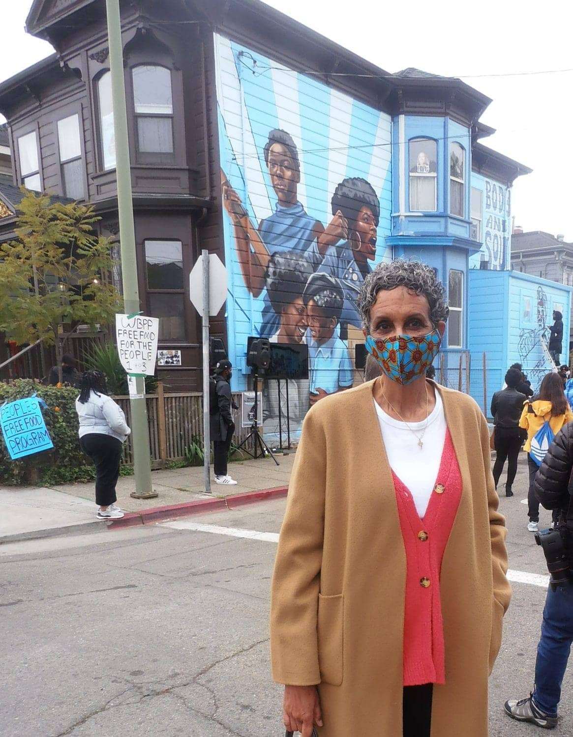 Frederika-Newton-celebrates-new-mural-on-Dr.-Huey-P-Newton-Way-in-Oakland-021421-by-Jahahara, Commemorating Women’s HERstory Month, Culture Currents 