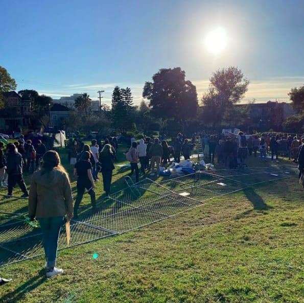 Peoples-Park-protest-fences-down-012921-by-@peoplesparkberkeley, From UC Berkeley to UC Hastings: Colleges steal and hoard land, lives and resources, Local News & Views 