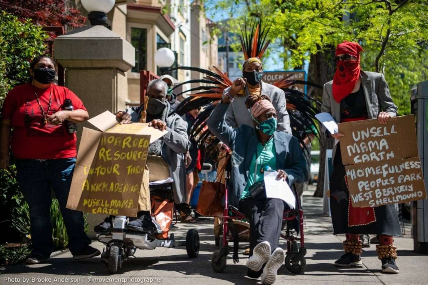 Corrina-Gould-Leroy-Moore-Tracey-Bell-Borden-Aunti-Frances-Moore-Tiny-Garcia-at-Stolen-Land-Hoarded-Resources-Tour-thru-Akkkademia-05052021-by-Brooke-Anderson-1400x934, From poverty tows to Palestine: The violence of settler colonial evictions across Mama Earth, World News & Views 