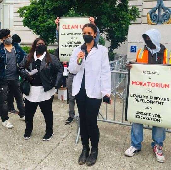 Dr.-Aude-Bouagnon-speaks-at-Earth-Day-City-Hall-rally-042221-by-Ahimsa, Why I am calling for a Local Health Emergency in San Francisco, Local News & Views 