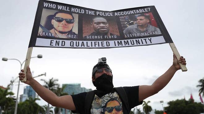 End-qualified-immunity-protest-against-police-brutality-062014-in-Miami, Accountability and the immorality of qualified immunity, Abolition Now! 
