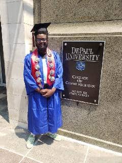Chioki-Bakari-graduation-from-DePaul-by-Jahahara-061221, The Juneteenth Holiday and Kujichagulia, or self-determination, Culture Currents 