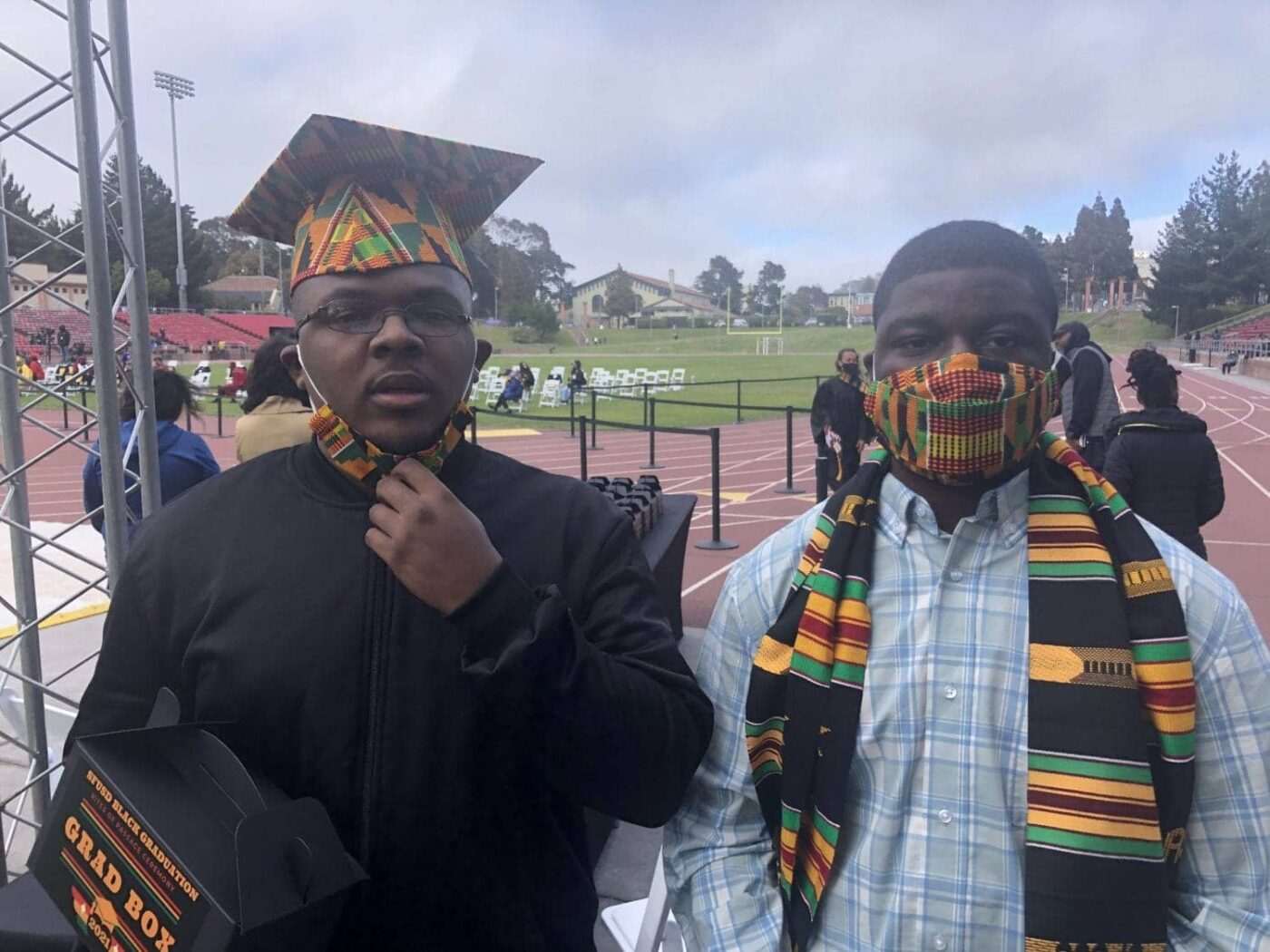 John-OConnell-High-School-graduates-DaJon-Edwards-and-Daemaurion-Hann-Second-Annual-Black-Graduation-at-Kezar-Pavilion-Stadium-by-Daphne-Young-060421-1400x1050, Black graduates celebrate big at 2021 Rites of Passage ceremony!, Culture Currents 