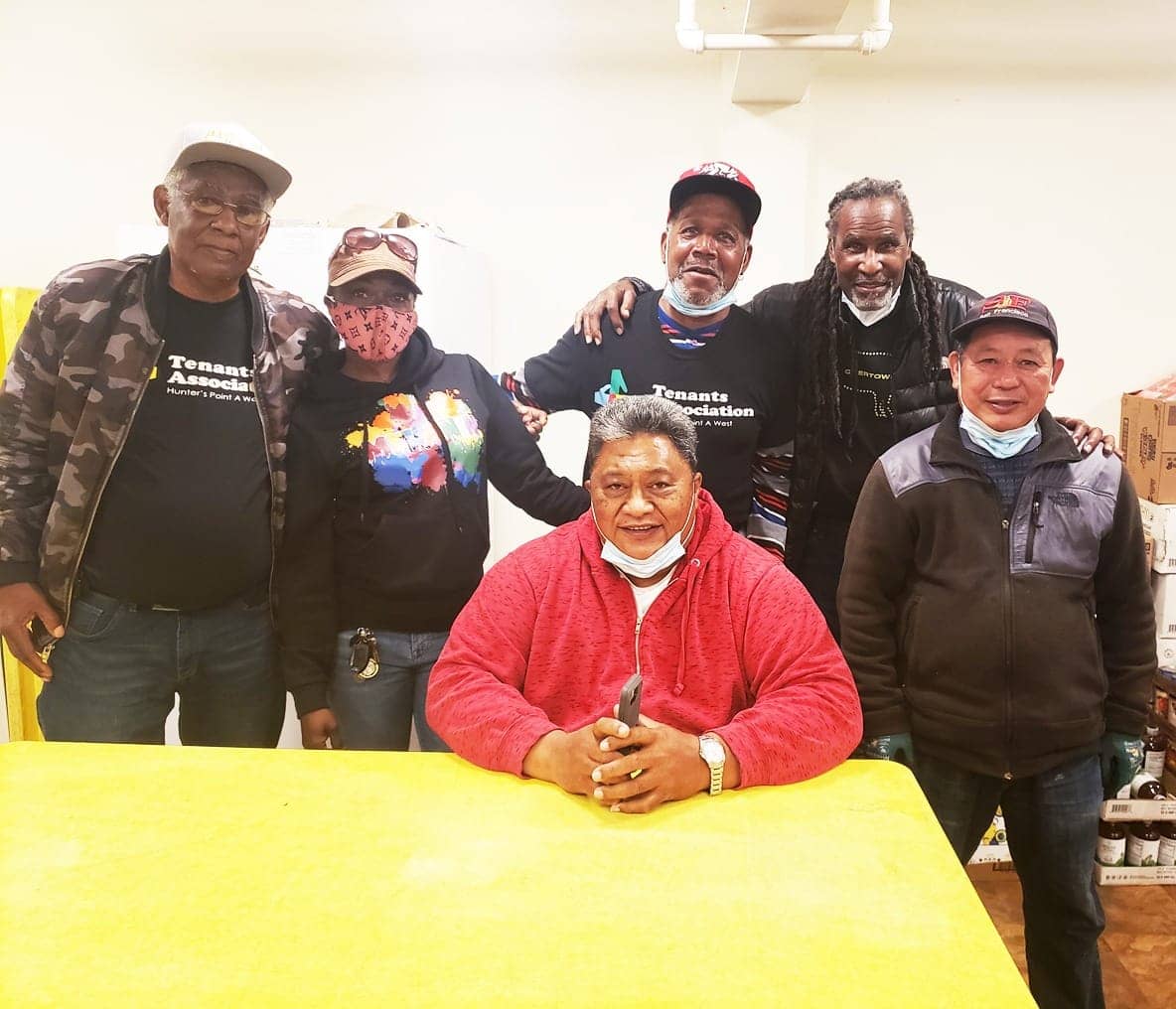 Oakdale-Community-Food-Bank-crew-Donald-Rhone-Peachy-Pastor-Joe-Niumalelega-Ronald-Anderson-Claude-Carpenter-Bing-0521, Struggling for multicultural unity in Bayview Hunters Point, Local News & Views 