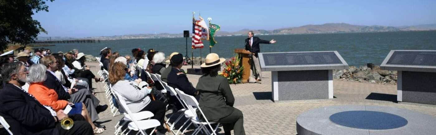 Congressman-Mark-DeSaulnier-at-podium-77th-anniversary-commemoration-of-the-Port-Chicago-Explosion-by-Johnnie-Burrell-071721-1400x434, 77th anniversary commemoration of the Port Chicago Explosion, Local News & Views 