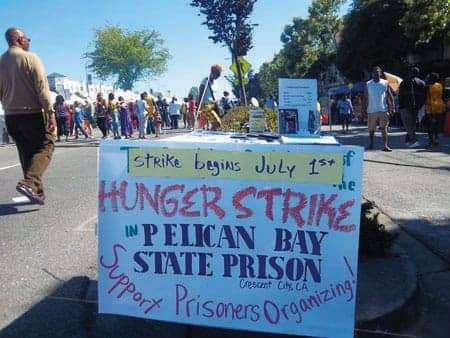 Pelican-Bay-SHU-hunger-strike-sign-at-Juneteenth-2011, Decades of torture, hundreds of men, weeks of starvation – and still we aren’t free!, Abolition Now! 