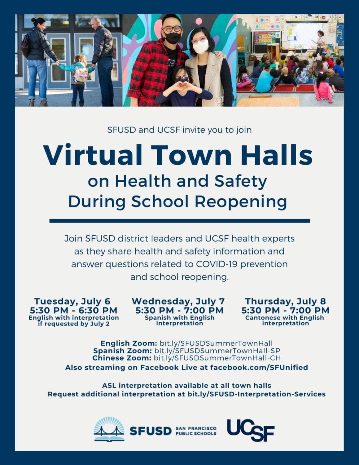 SFUSD-UCSF-Virtual-Town-Halls-flier-0721, SFUSD multilingual town halls, Eye on Education Local News & Views 