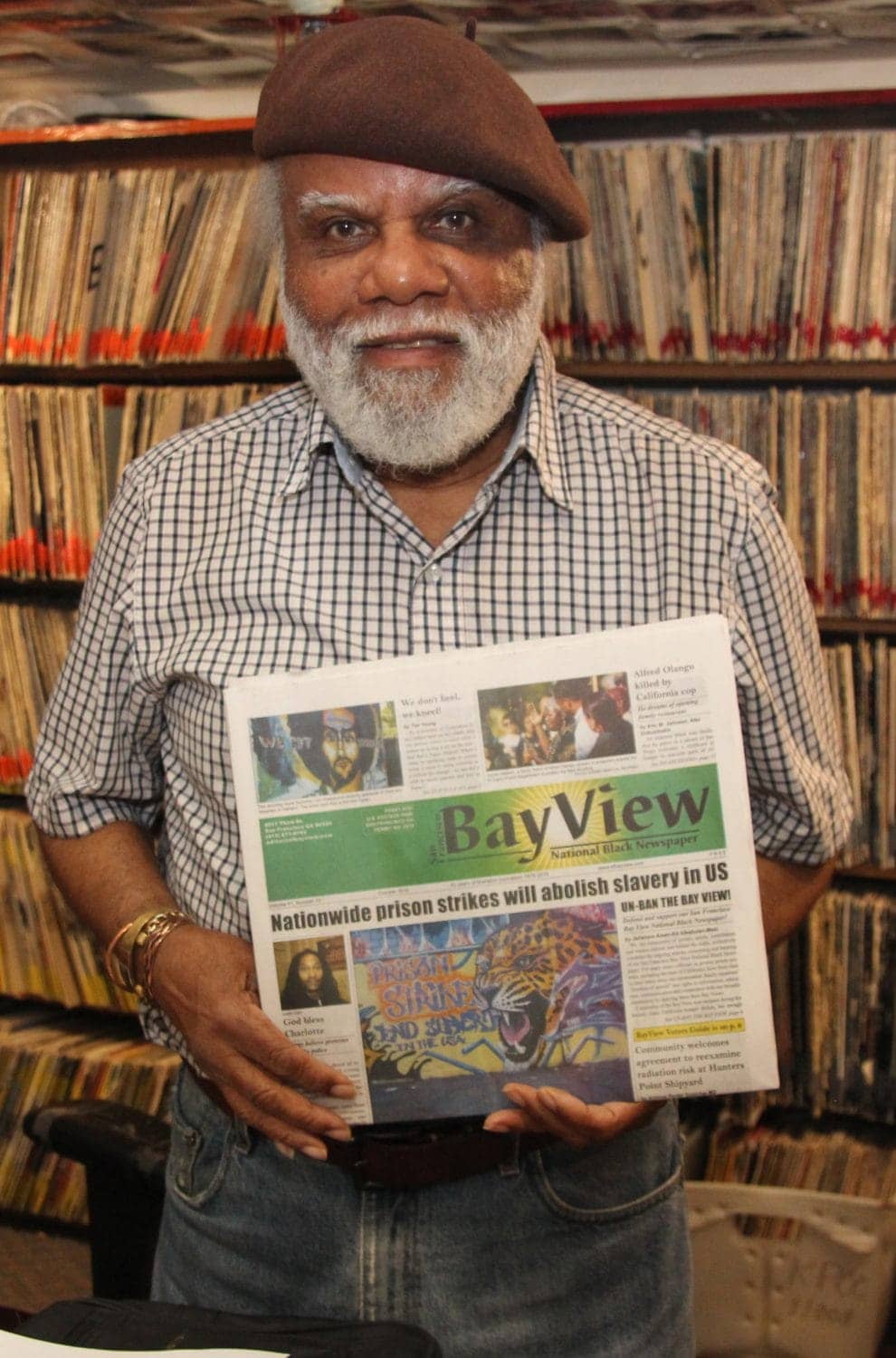 Terry-Collins-at-KPOO-with-Bay-View-newspaper-by-Johnnie-Burrell, The community celebrates Terry Collins, long time warrior for the people, Local News & Views 