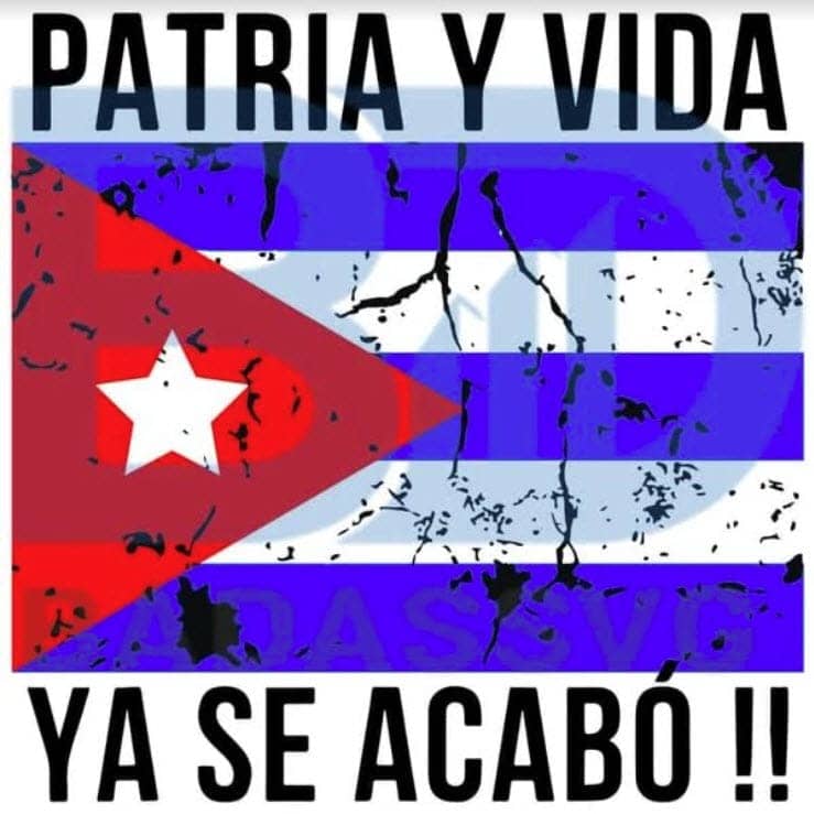 Cuban-flag-‘Patria-y-Vida-Ya-se-acabo-graphic, In the spirit of liberation for the people: a New Afrikan analysis of Cuba & Haiti, World News & Views 