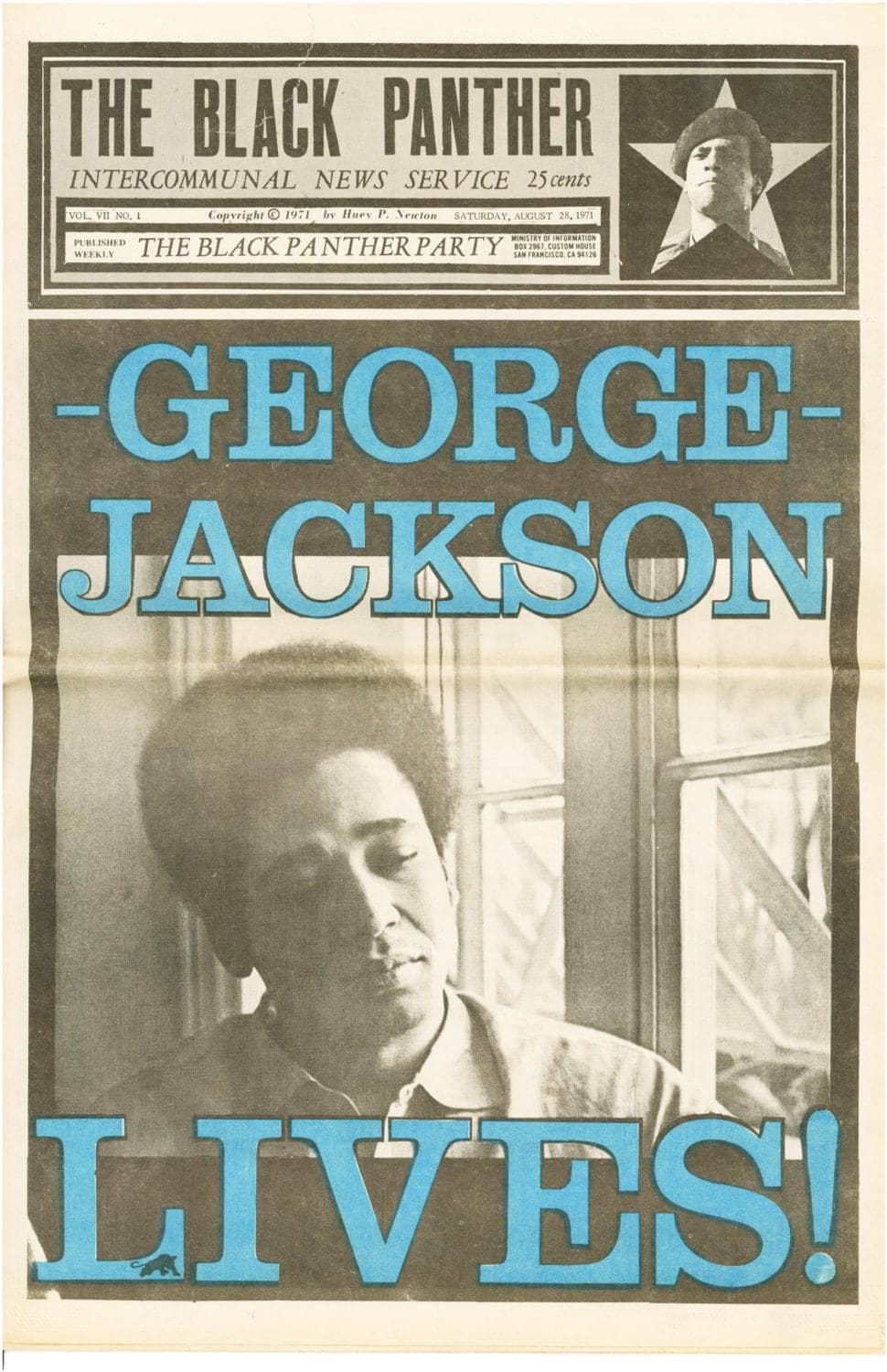 George-Jackson-Lives-The-Black-Panther-newspaper-082871-sharper, George Jackson, 50 years later, Behind Enemy Lines 