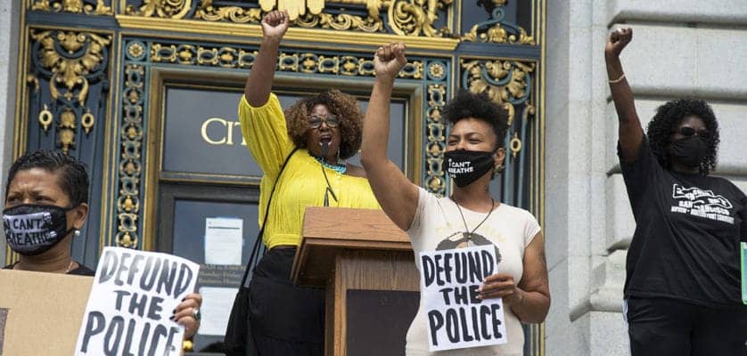 Phelicia-Jones-Wealth-and-Disparities-in-the-Black-Community-Justice-for-Mario-Woods-at-City-Hall-Black-Lives-Matter-rally-on-062620-by-Kevin-N.-Hume-S.F.-Examiner, SF City Hall breaks last year’s promise to divest from policing, Local News & Views 